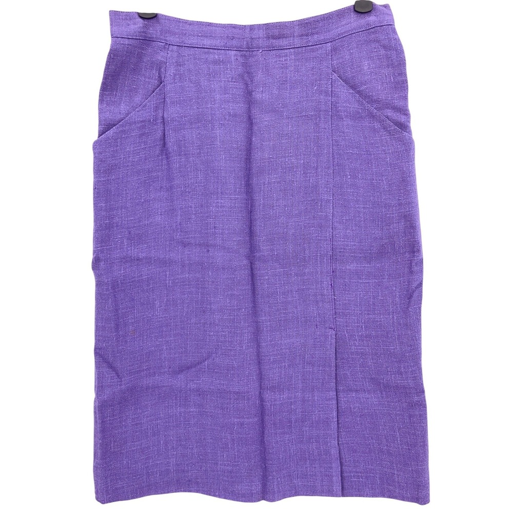 Prophecy Purple Pencil Skirt 8 Vintage 80s Lined Pockets Made in USA
